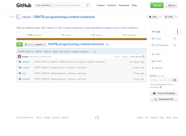DWITE solutions repository at GitHub