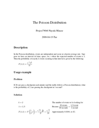 The front page of the PDF version of The Poisson Distribution