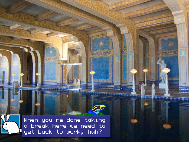 Presidential swimming pool - With text overlay